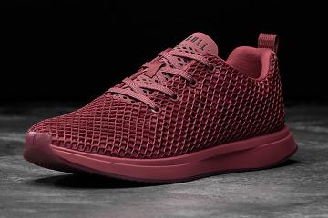 Men's Nobull Maroon Mesh Running Shoes Red | SG H2036A